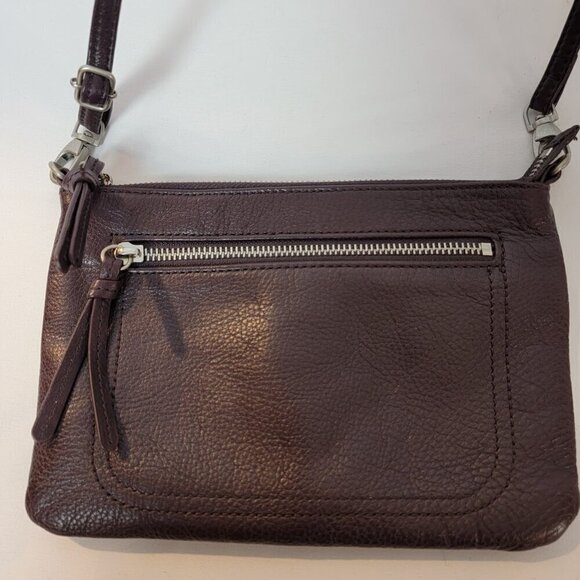 J Jill Purple Leather Crossbody Purse - Minimalist Perfection - Picture 2 of 10